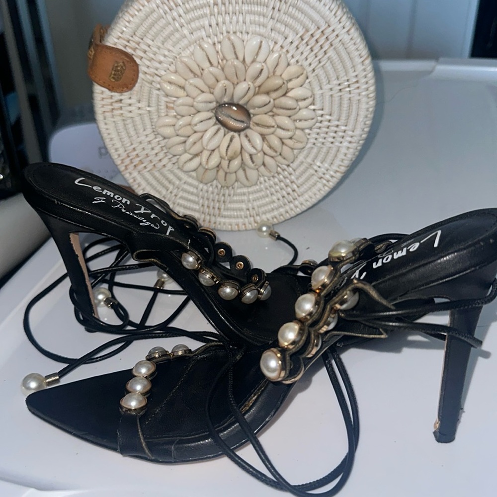 Strappy pearl sandals